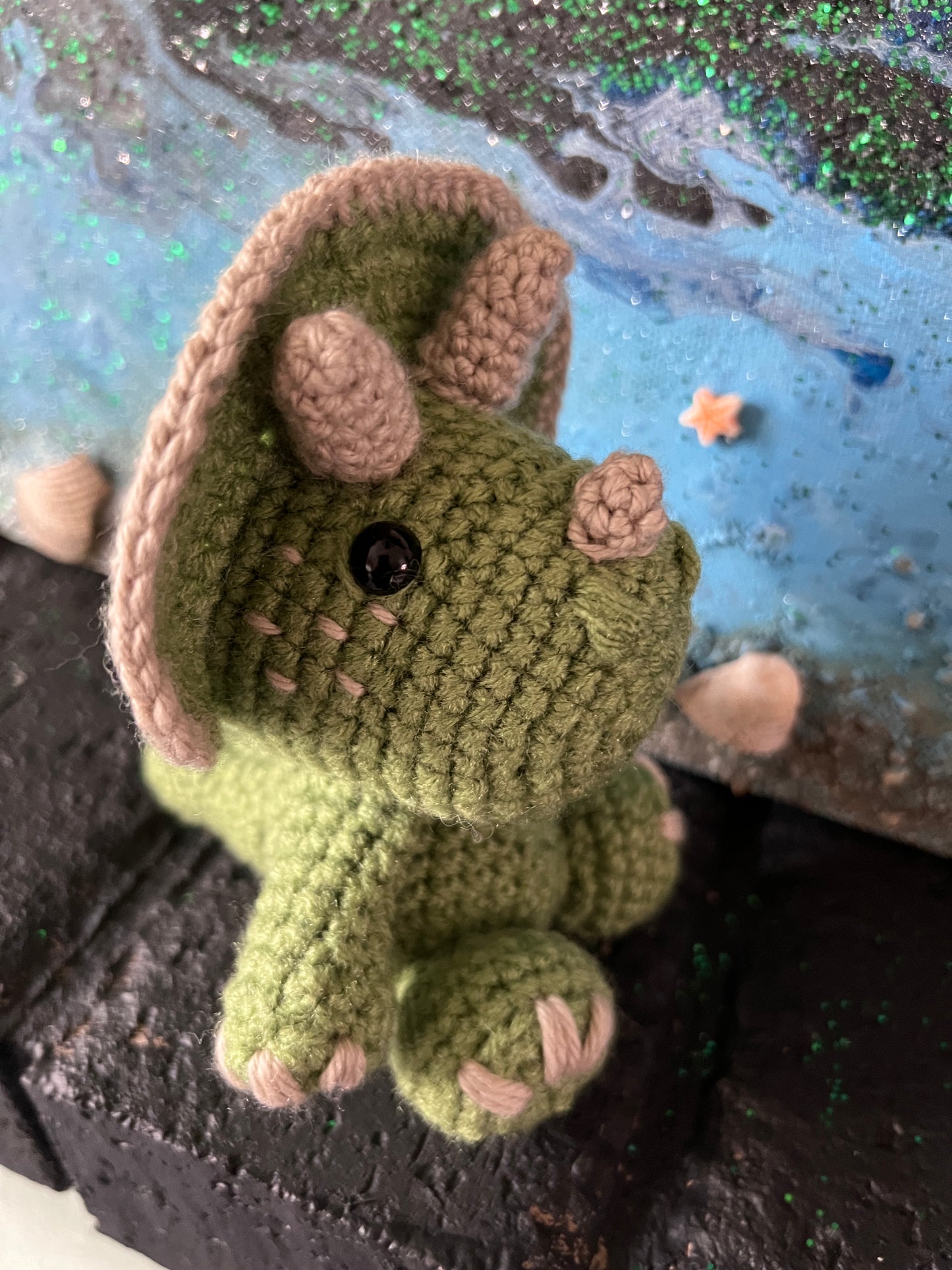 Crochet triceratops