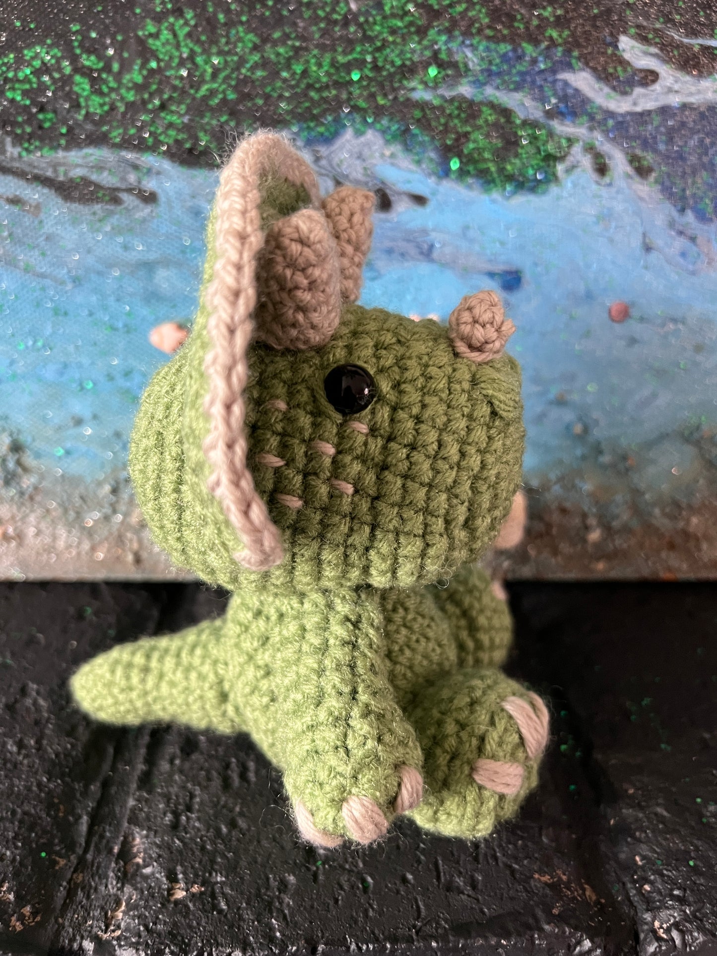 Crochet triceratops
