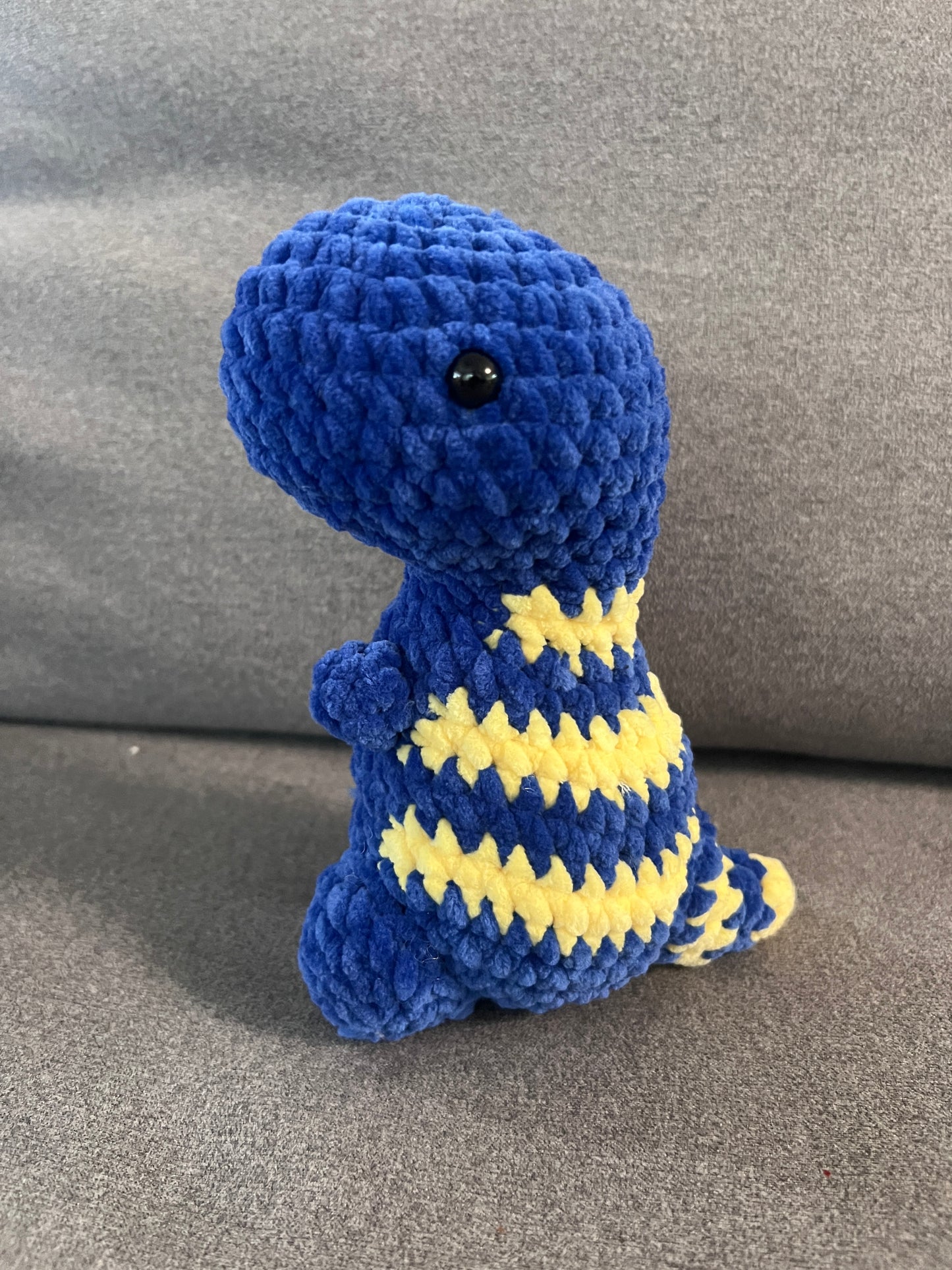 Crochet Dino Plush - 9 Inches Tall - Cuddly Yarn