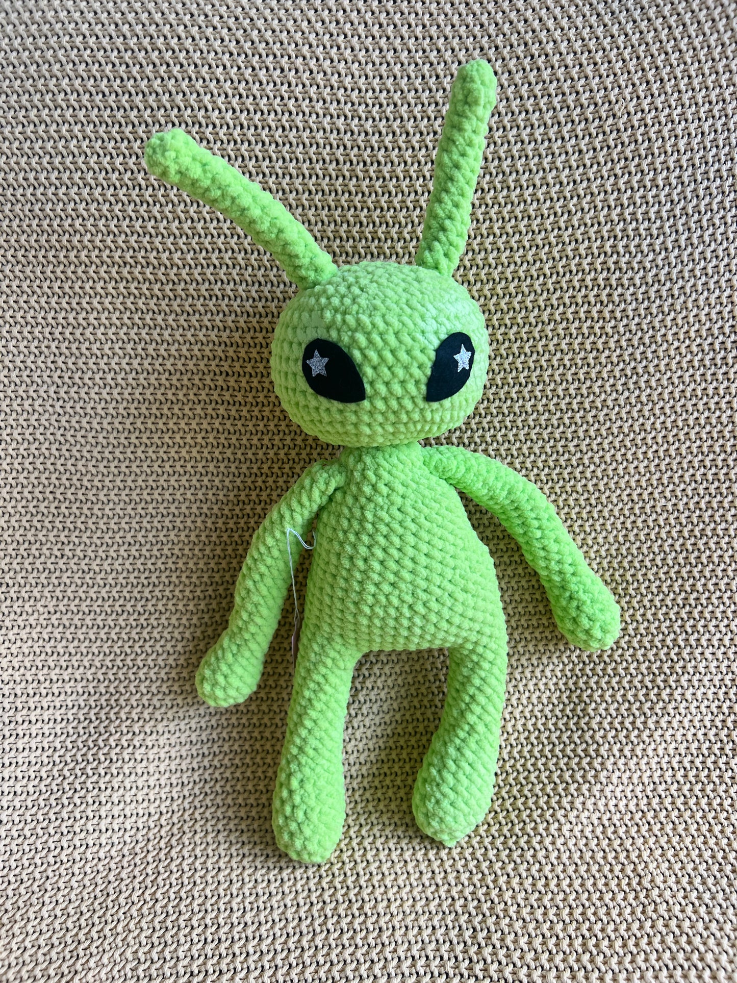 Handmade Alien Plush – 14.5” – Super Soft Chenille Yarn