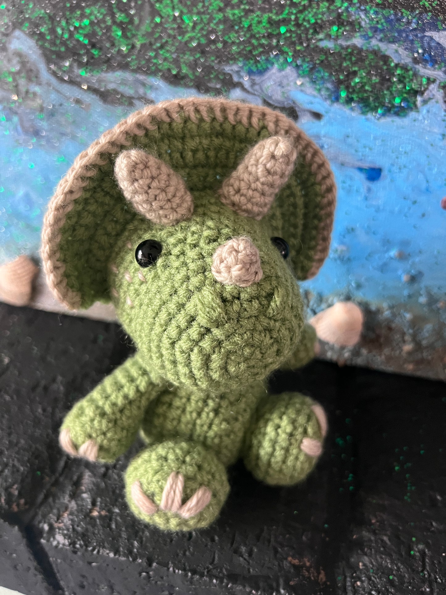 Crochet triceratops