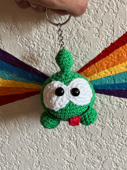Crochet glow in the dark alien key chain