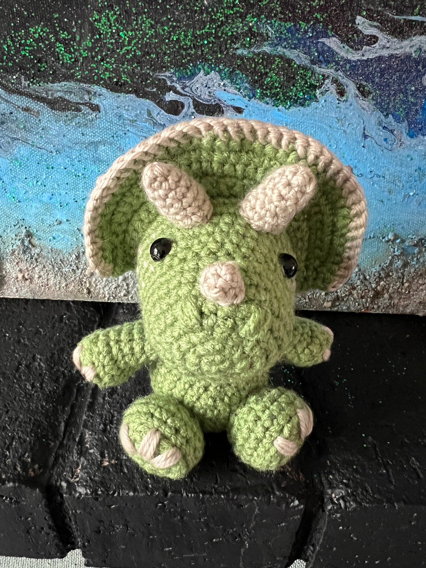 Crochet triceratops