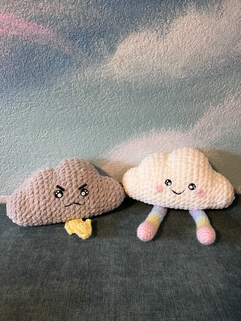 Adorable Crochet Cloud Dolls - Set of Two