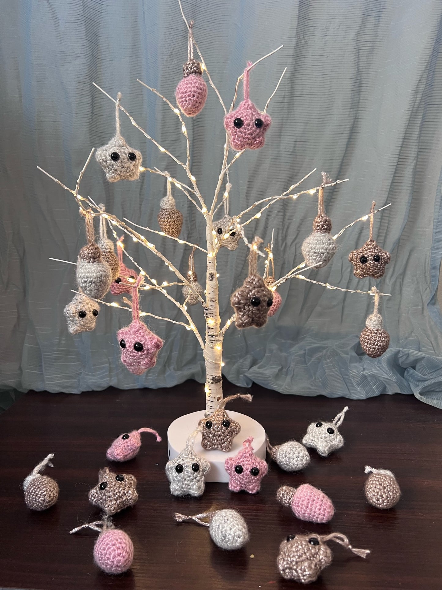 5 Mini crochet star ornaments