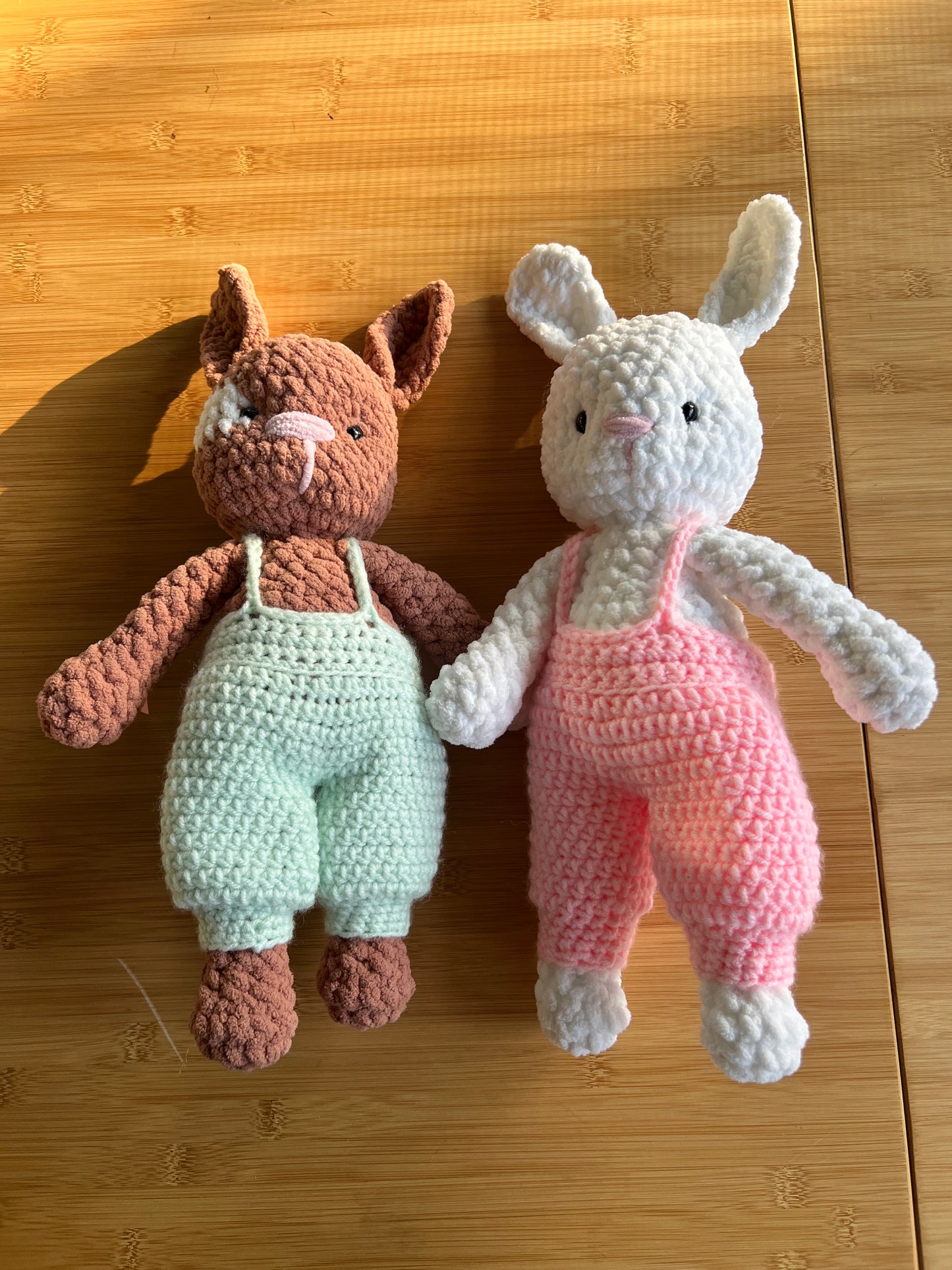 Cuddly bunny in overalls - Made to order