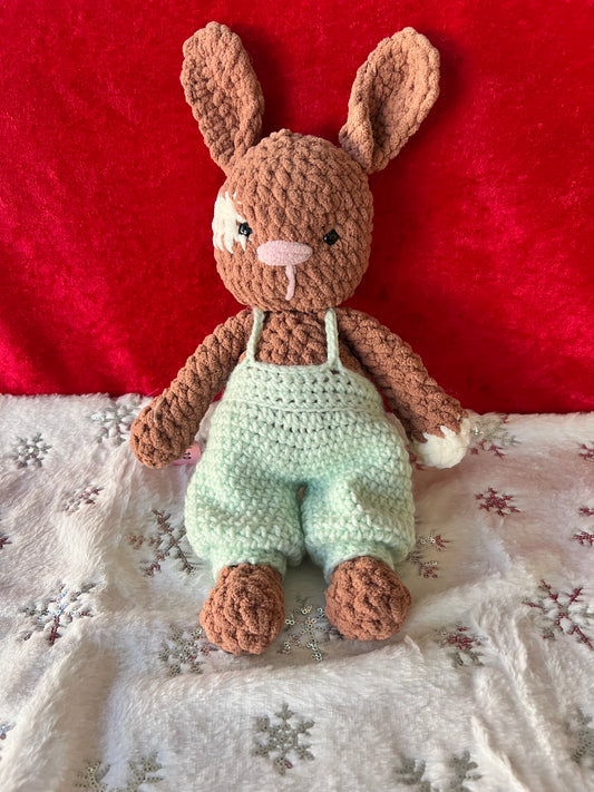 Cuddly bunny in overalls - Ready ship!