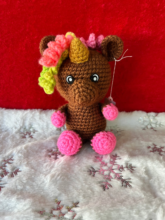 Unicorn with curls- Made to order