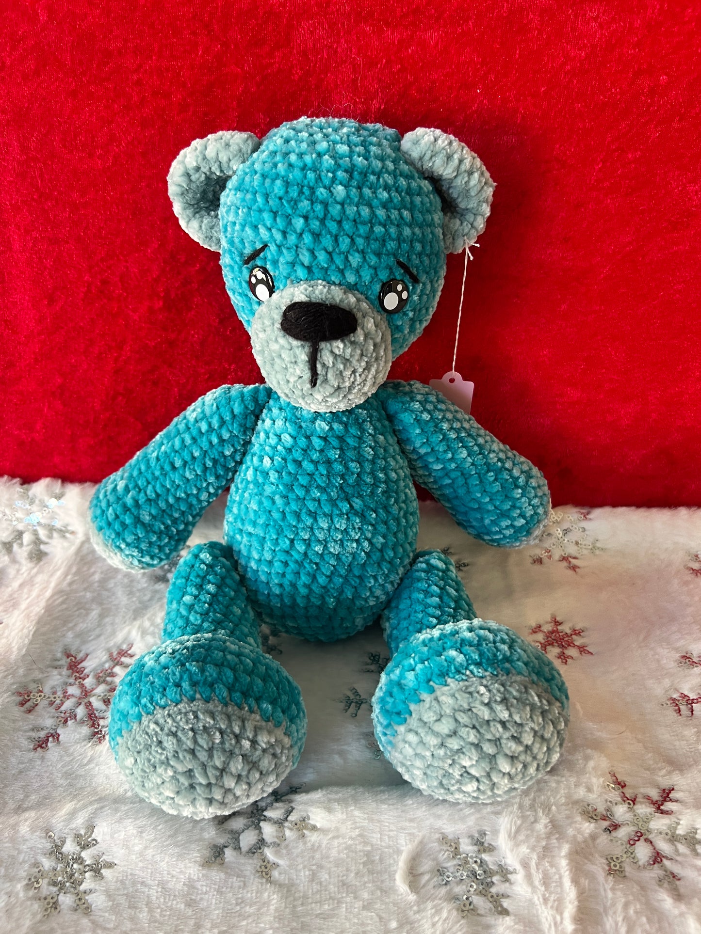 Blue teddy bear- Ready to ship!
