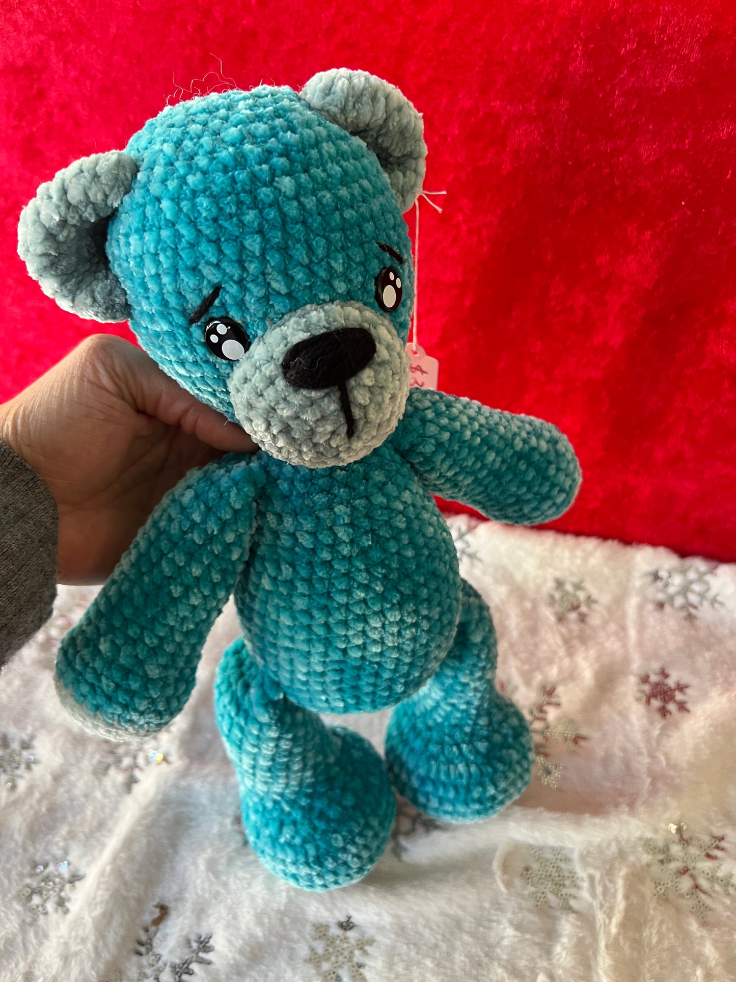 Blue teddy bear- Ready to ship!