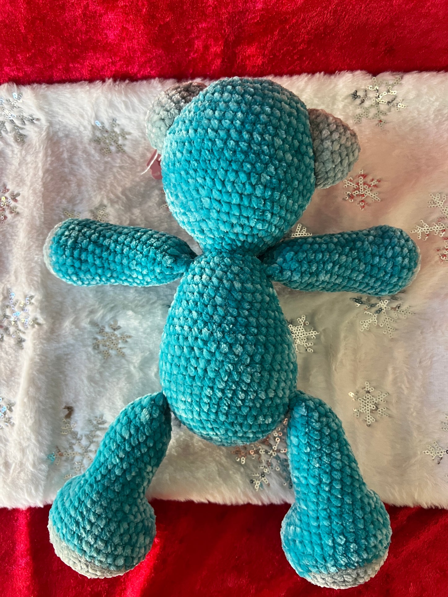 Blue teddy bear- Ready to ship!